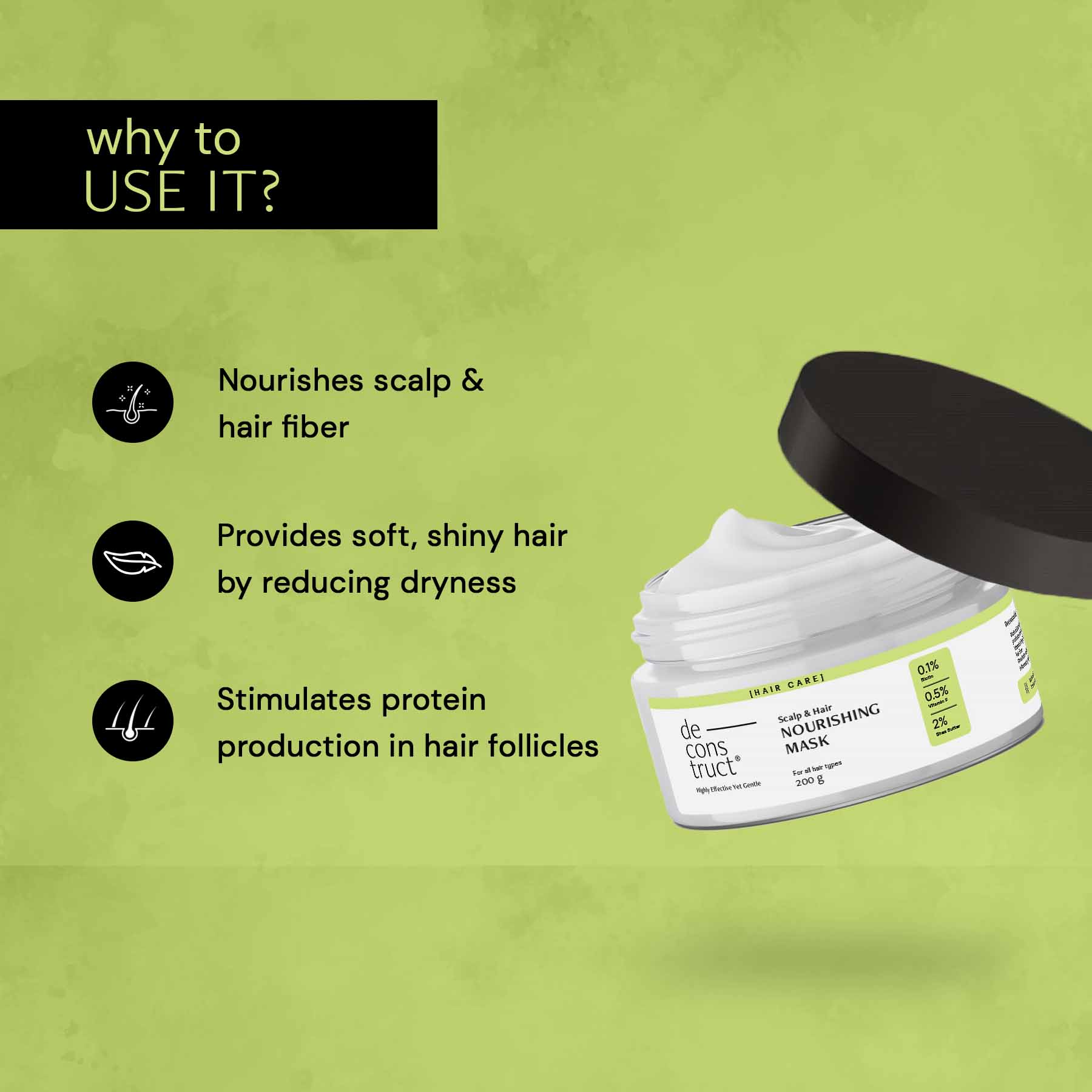 Scalp & Hair Nourishing Mask - 0.1% Biotin + 0.5% Vitamin F + 2% Shea Butter - Image 6