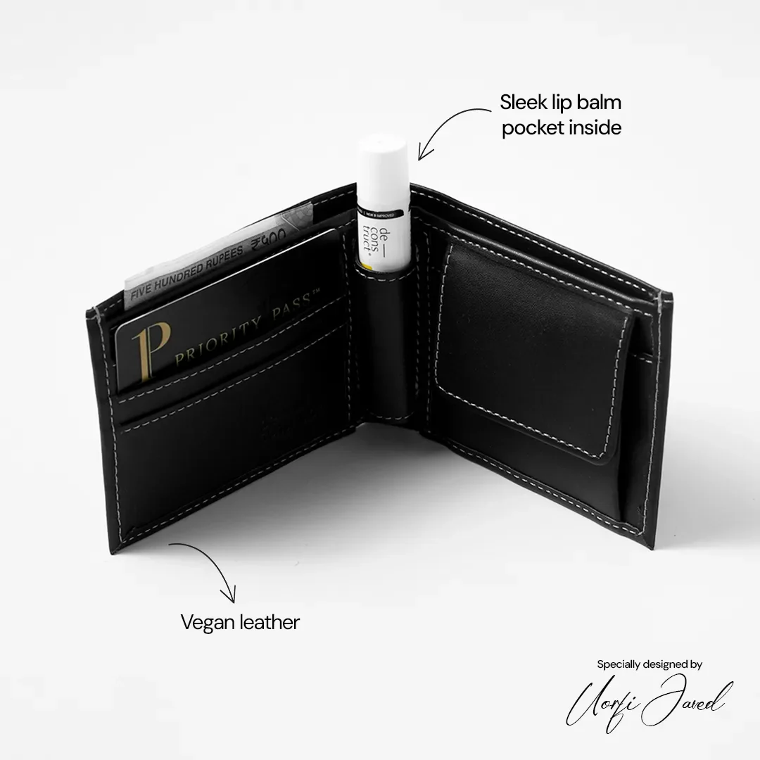 Designed by Uorfi Javed - Black Lip Balm Wallet + Brightening Lip Balm (Limited Edition Drop) - Image 6