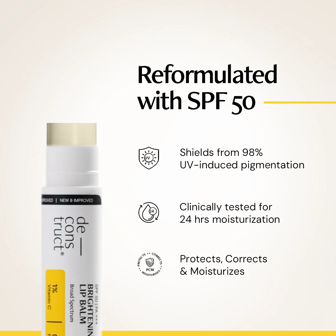 Brightening Lip Balm With SPF 50 For Dark Lips - 1% Vitamin C + 0.1% Resorcinol (Pack of 2) - Image 3