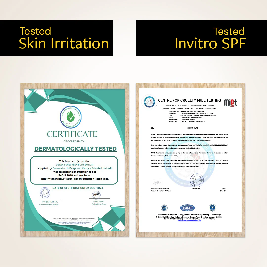 Detan Body Sunscreen Lotion - 4% Niacinamide +1% Kojic Acid Dipalmitate + SPF 50 PA++++ - Image 9
