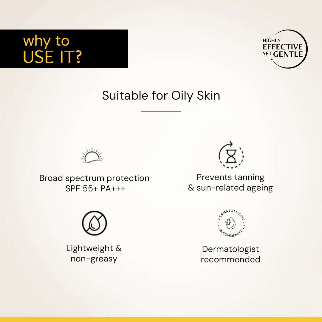 Gel Sunscreen for Oily Skin - SPF 50 PA++++ | 100% Photostable Sunscreen with 4 New Gen UV Filters | Long Lasting | Lightweight, Airy, Non-greasy | In-Vivo Tested (80 Gms) - Image 5