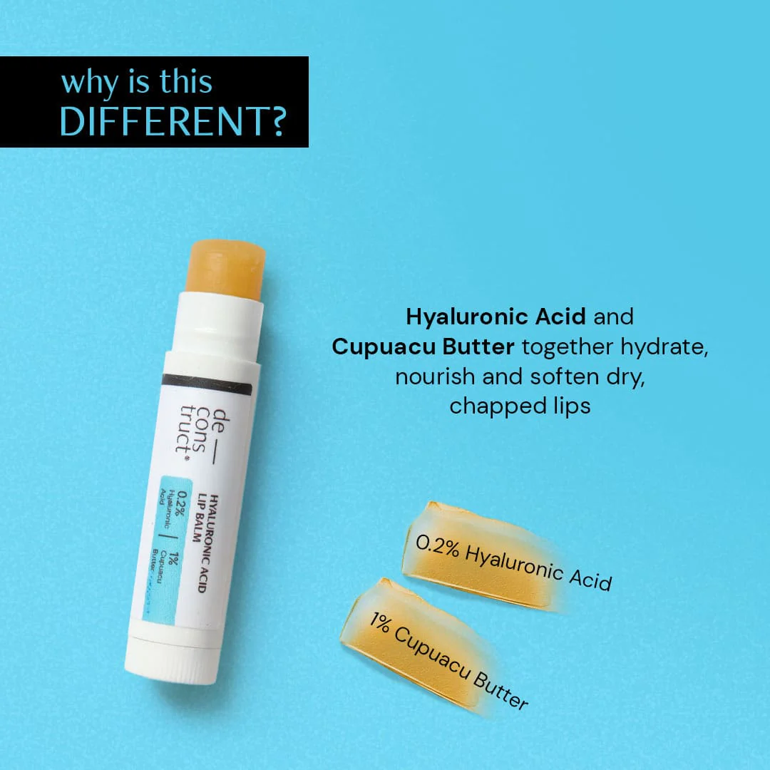 Hyaluronic Acid Lip Balm- 0.2% Hyaluronic Acid + 1% Cupuacu Butter | Overnight Lip Balm (Pack of 2) - Image 3