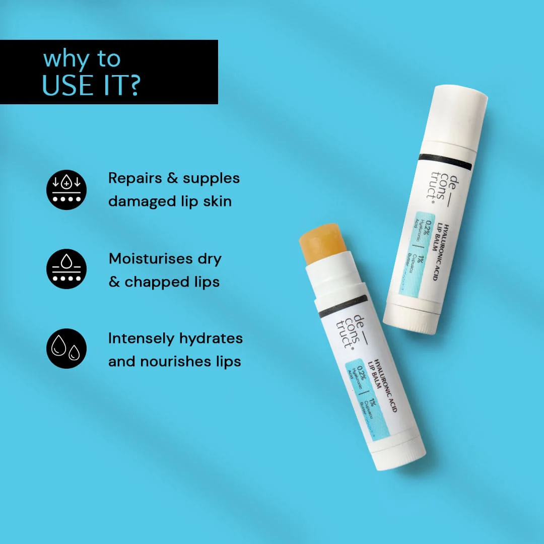 Hyaluronic Acid Lip Balm- 0.2% Hyaluronic Acid + 1% Cupuacu Butter | Overnight Lip Balm (Pack of 2) - Image 5