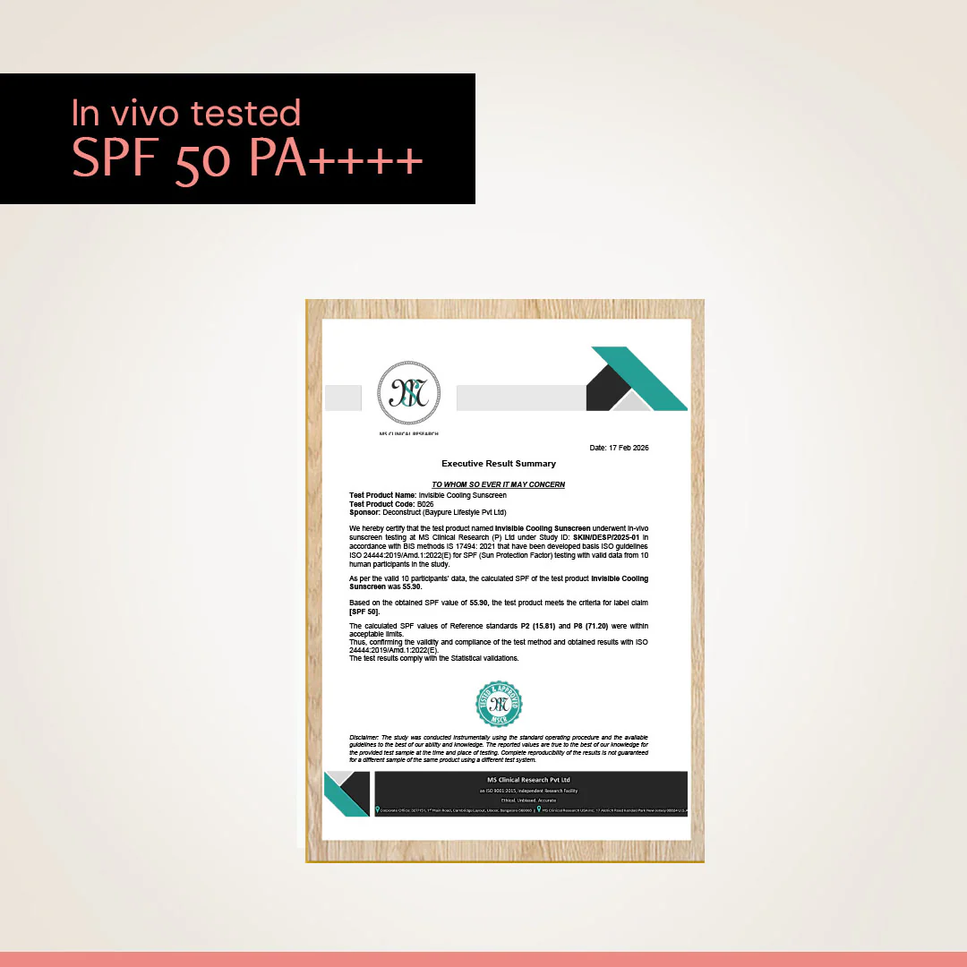 Invisible Cooling Sunscreen SPF 50 PA++++ | Instant Cooling & Freshness | Upto 80 Min Water-Resistant | In-Vivo Tested - Image 11