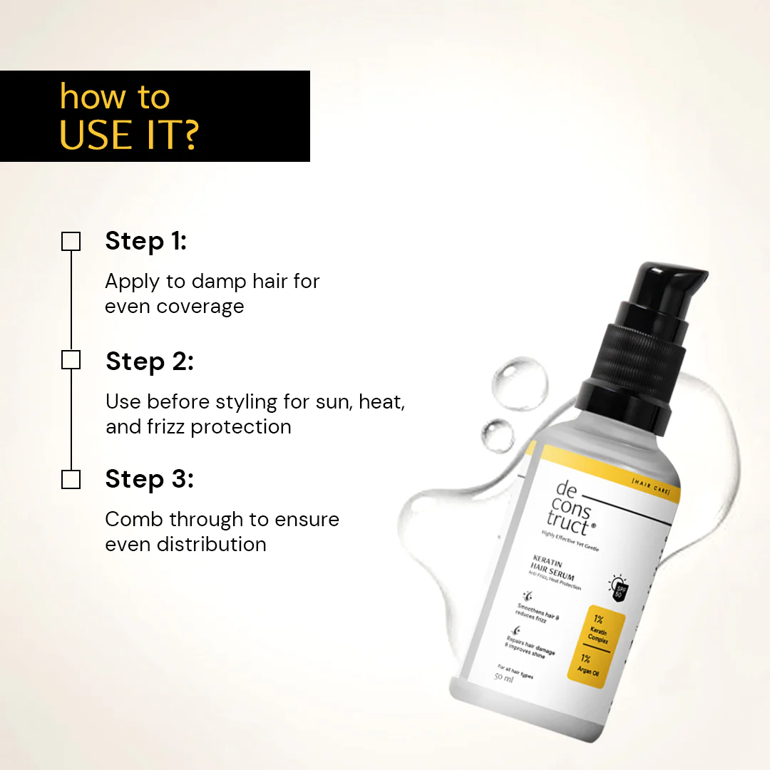 Keratin Treatment Hair Serum with SPF 50 - 1% Keratin Complex + 1% Argan Oil + 2 % Macadamia Oil - Image 6