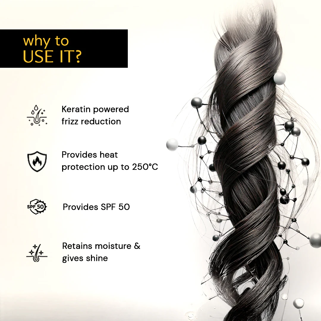 Keratin Treatment Hair Serum with SPF 50 - 1% Keratin Complex + 1% Argan Oil + 2 % Macadamia Oil - Image 7