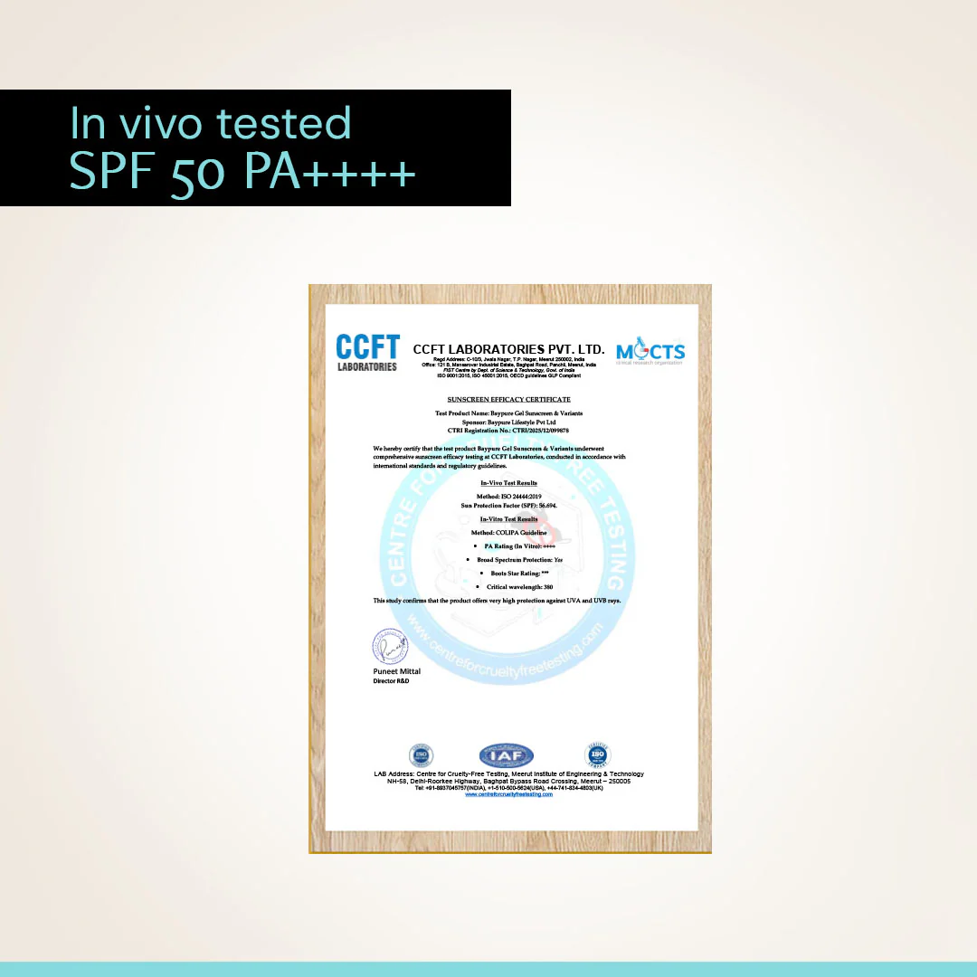 Oats and Ceramide Gel Sunscreen for Sensitive Skin - SPF 50 PA++++ |Soothes and Calms Skin| 100% Photostable Sunscreen with 4 New Gen UV Filters | Long Lasting | Lightweight | In-Vivo Tested - Image 13