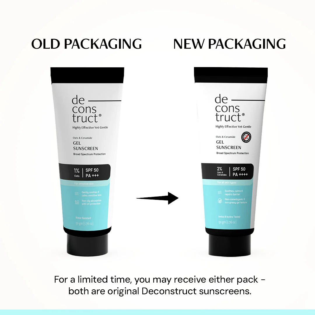 Oats and Ceramide Gel Sunscreen for Sensitive Skin - SPF 50 PA++++ |Soothes and Calms Skin| 100% Photostable Sunscreen with 4 New Gen UV Filters | Long Lasting | Lightweight | In-Vivo Tested - Image 3