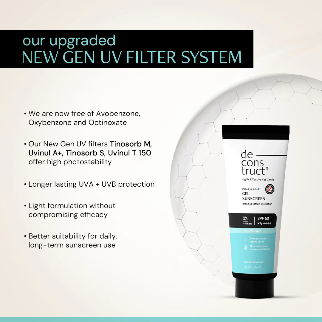 Oats and Ceramide Gel Sunscreen for Sensitive Skin - SPF 50 PA++++ |Soothes and Calms Skin| 100% Photostable Sunscreen with 4 New Gen UV Filters | Long Lasting | Lightweight | In-Vivo Tested - Image 4