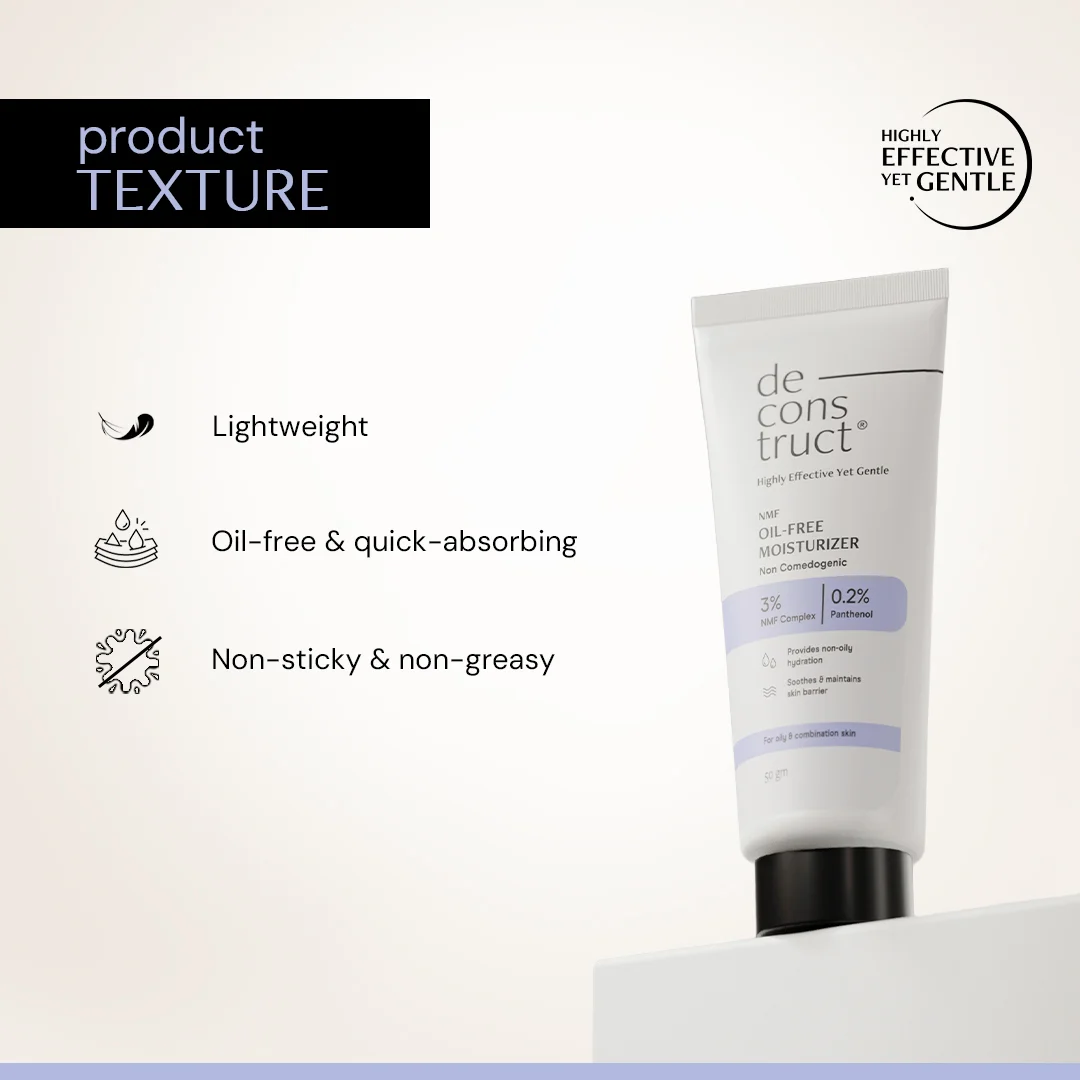 Oil-Free Moisturizer for Oily Skin - 3% NMF Complex + 0.2% Panthenol | Non Sticky, Fast absorbing | 72 Hr Hydration - Image 3