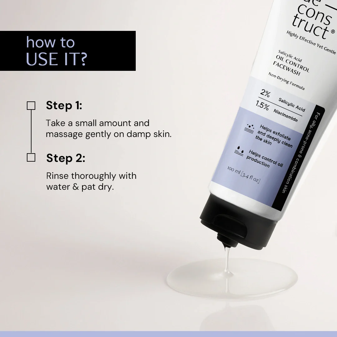Salicylic Acid Oil Control Face Wash | 2% Salicylic acid + 1.5% Niacinamide | Non-drying & Cooling - Image 6