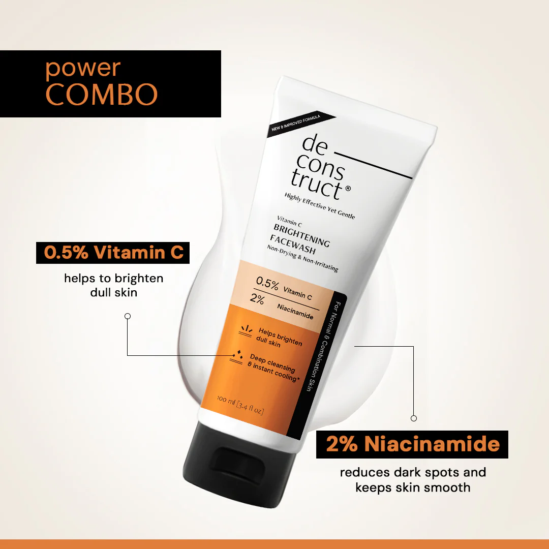 Vitamin C Brightening Face Wash – 0.5% Vitamin C + 2% Niacinamide | Brightens Dull Skin & Reduce dark spots | Non-Drying & Non - Irritating Formula - Image 5
